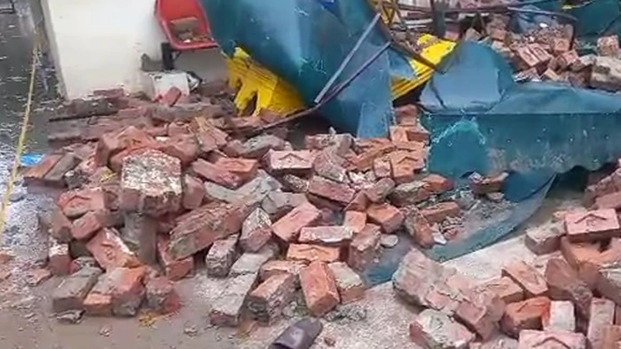 Four injured as roof collapses in heavy rain