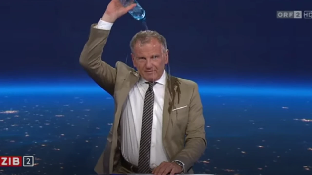 News anchor's video of pouring water on himself goes viral