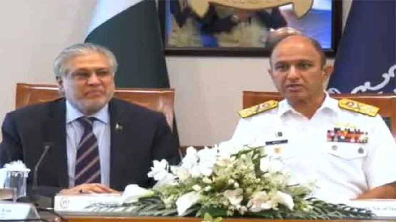 Ishaq Dar lauds the role of Pakistan Navy