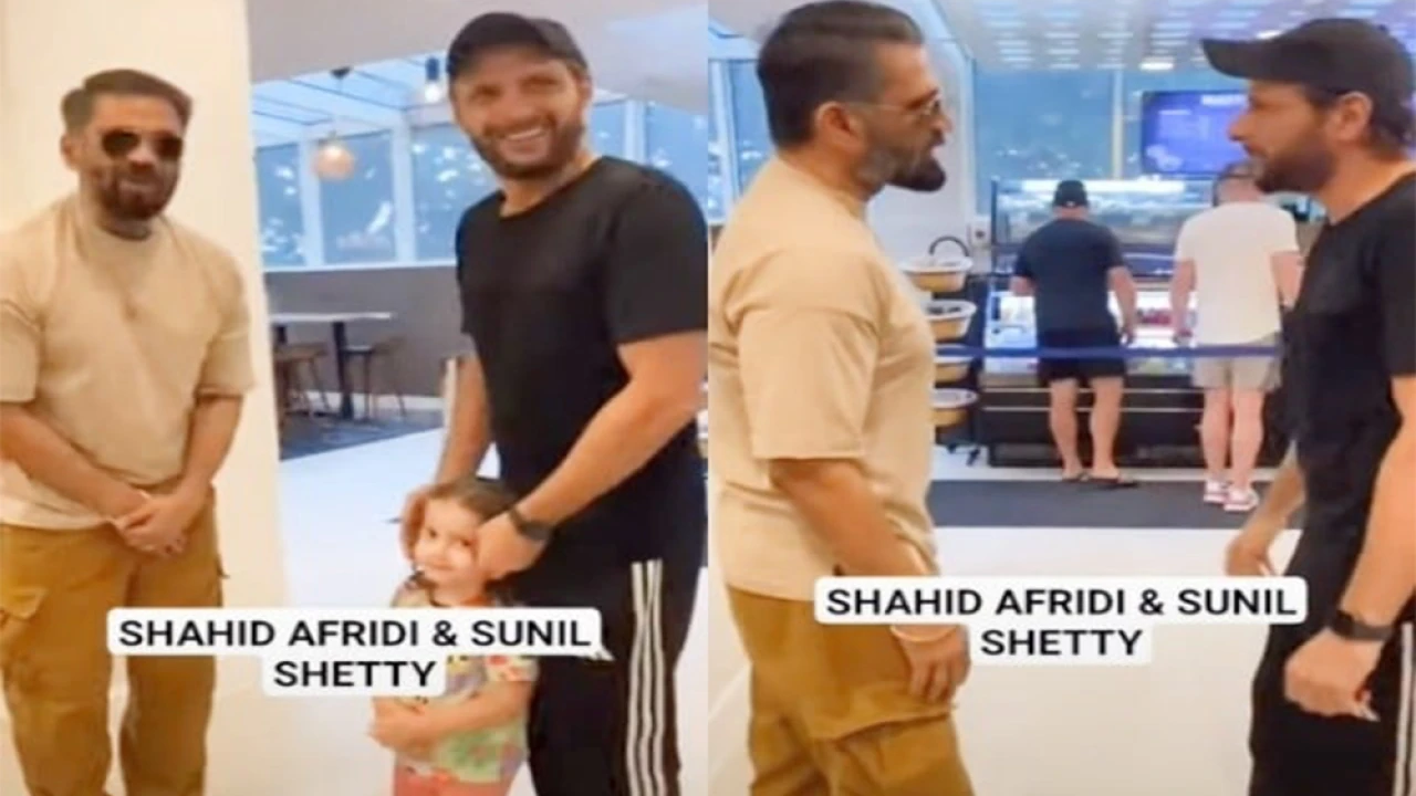 Video of Shahid Afridi meeting Sunil Shetty goes viral