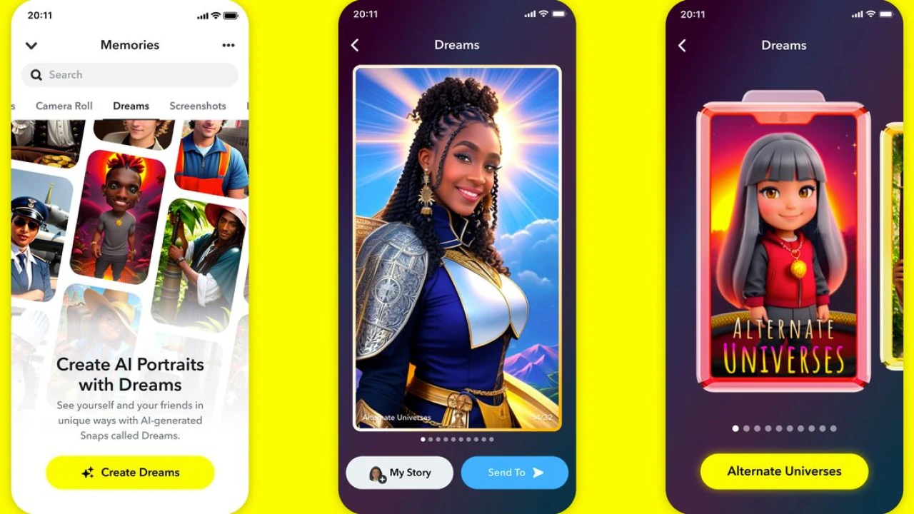 Snapchat is jumping on the AI selfie train with ‘Dreams’