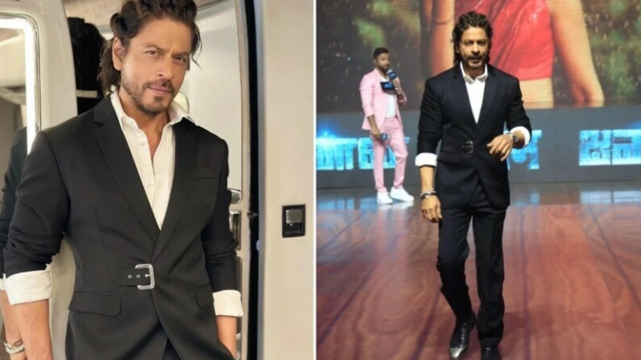 Shah Rukh unveils new look at "Jawan" press conference