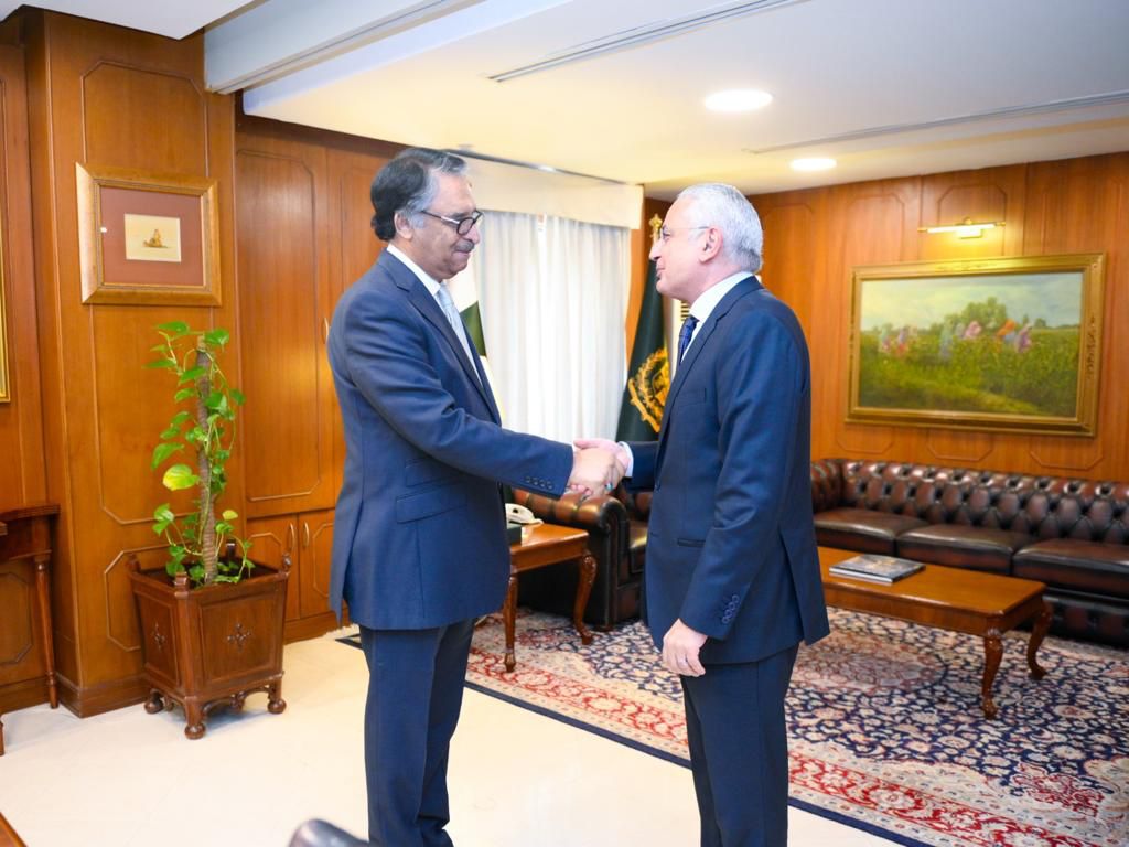 Egyptian ambassador pays farewell call on FM Jilani