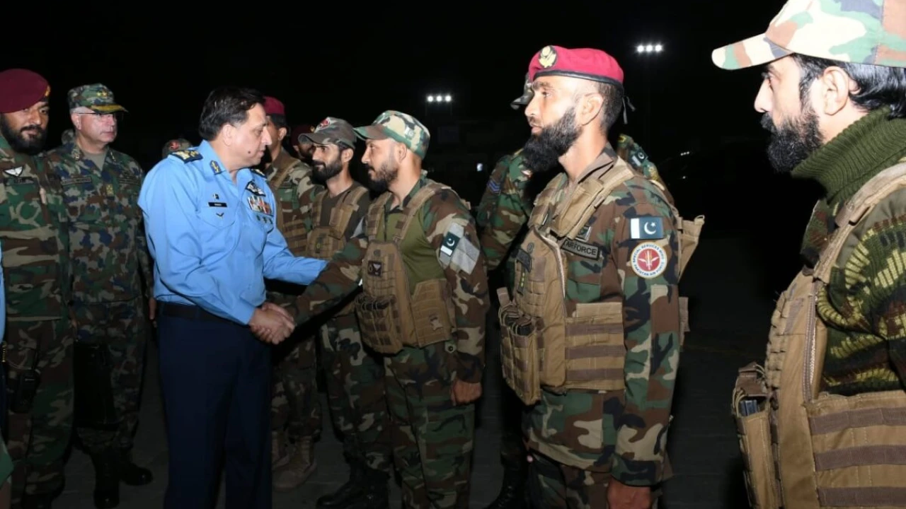 Air Chief visits PAF Base Mianwali, lauds security personnel for foiling terrorist attack