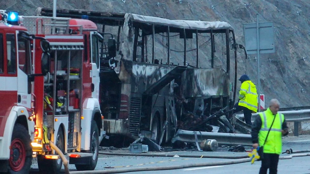 45 killed as bus catches fire on highway in Bulgaria 