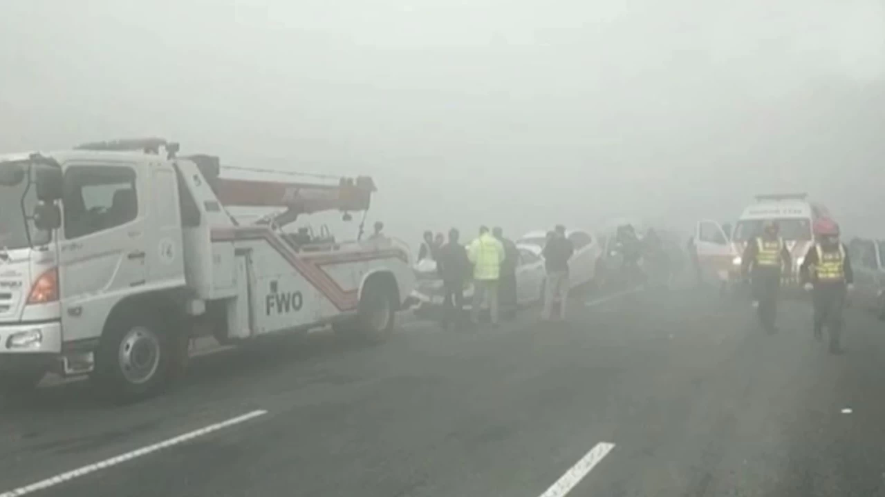 Several vehicles collide on motorway amid dense fog